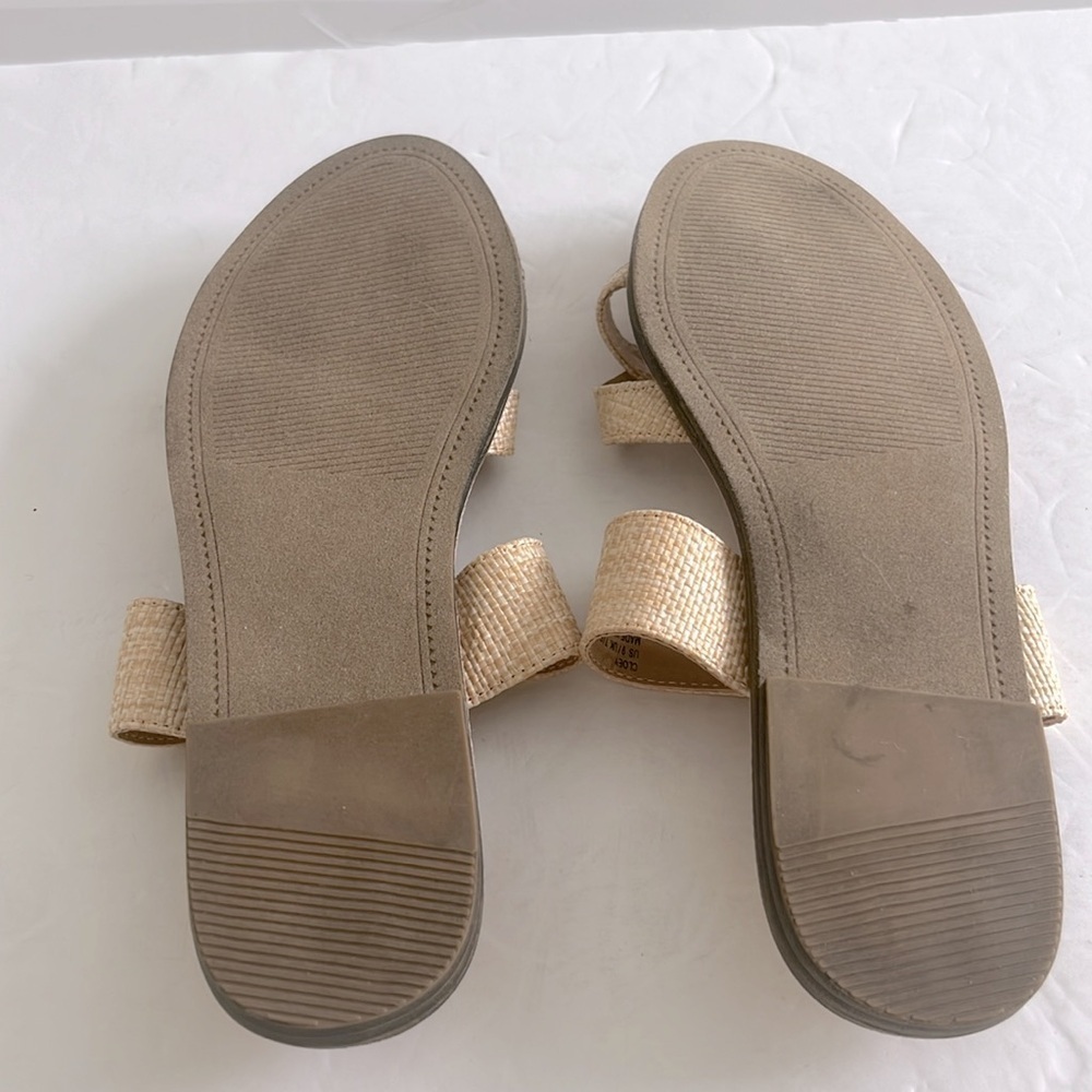 JustFab Women's Jute Natural Tan Flat Sandals Summer Shoes Size 9 New - Picture 8 of 9